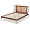 Baxton Studio Jamila Modern Transitional Walnut Brown Finished Wood and Synthetic Rattan Platform Bed-Full 194-11510-ZORO - alternate 3